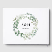 Eukalyptus Wreath Botanical Wedding Guest Book Gästebuch (Rückseite)