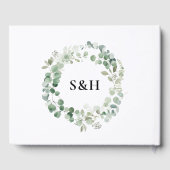 Eukalyptus Wreath Botanical Wedding Guest Book Gästebuch (Rückseite)