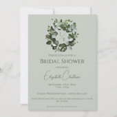 Eukalyptus-Wreath-Brautparty Einladung (Vorderseite)