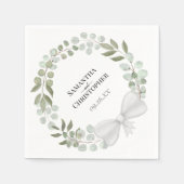 Eukalyptus Wreath Diagonal Design Wedding Serviette (Vorderseite)