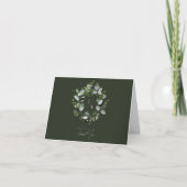 Eukalyptus Wreath | Dunkelgrün Dankeskarte (Vorderseite)