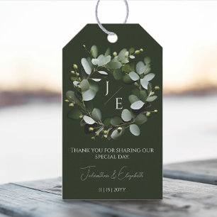 Eukalyptus Wreath Dunkelgrün Geschenkanhänger