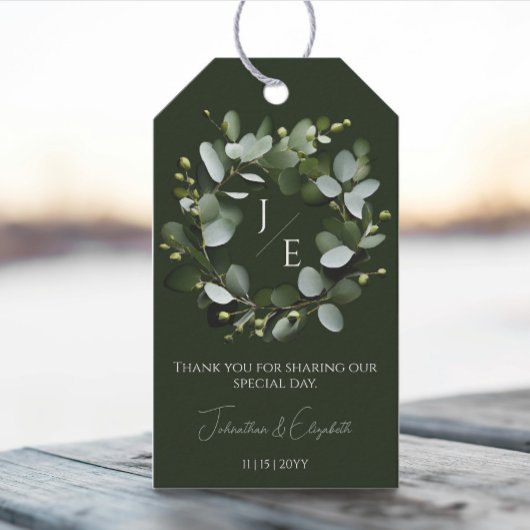 Eukalyptus Wreath | Dunkelgrün Geschenkanhänger