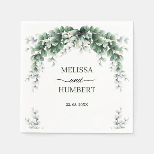 Eukalyptus Wreath Foliage Serviette (Vorderseite)