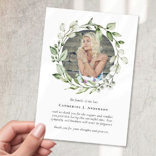 Eukalyptus Wreath Foto Beileid Beerdigung Gedenkst Dankeskarte