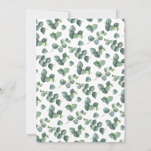 Eukalyptus Wreath Frame Wedding Einladung (Rückseite)