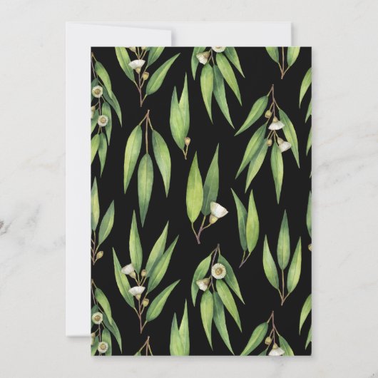 Eukalyptus Wreath Frame Wedding Einladung (Rückseite)