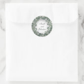 Eukalyptus Wreath-Gastgeschenk Hochzeit Rustikale  Runder Aufkleber (Tasche)