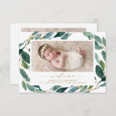 Eukalyptus Wreath-Geburtsankündigung Ankündigung (Vorne/Hinten)