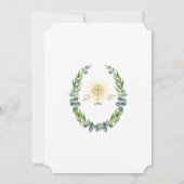 Eukalyptus Wreath Gold Heilige Kommune Einladung (Rückseite)