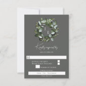 Eukalyptus Wreath | Grau RSVP Karte (Vorderseite)