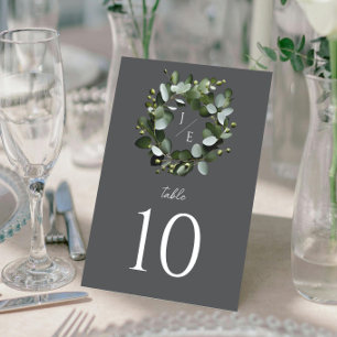 Eukalyptus Wreath Grau Tischnummer