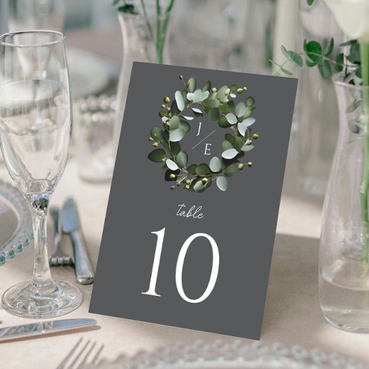 Eukalyptus Wreath | Grau Tischnummer