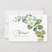 Eukalyptus Wreath Green Sea Glass Dankeskarte (Vorderseite)