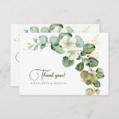 Eukalyptus Wreath Green Sea Glass Dankeskarte (Vorne/Hinten)
