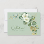 Eukalyptus Wreath Green Sea Glass Dankeskarte (Vorderseite)