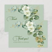 Eukalyptus Wreath Green Sea Glass Dankeskarte (Vorne/Hinten)