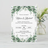 Eukalyptus Wreath Greenerenerage Foliage Leaf Wedd Einladung (Stehend Vorderseite)