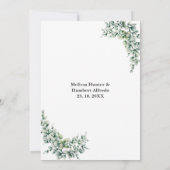 Eukalyptus Wreath Greenerenerage Foliage Leaf Wedd Einladung (Rückseite)