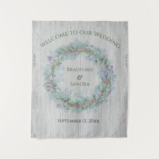 Eukalyptus Wreath Greenerenerity Gastgeschenke Hoc Wandteppich (Vorderseite)