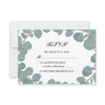 Eukalyptus Wreath Greenerenerity Wedding RSVP Resp