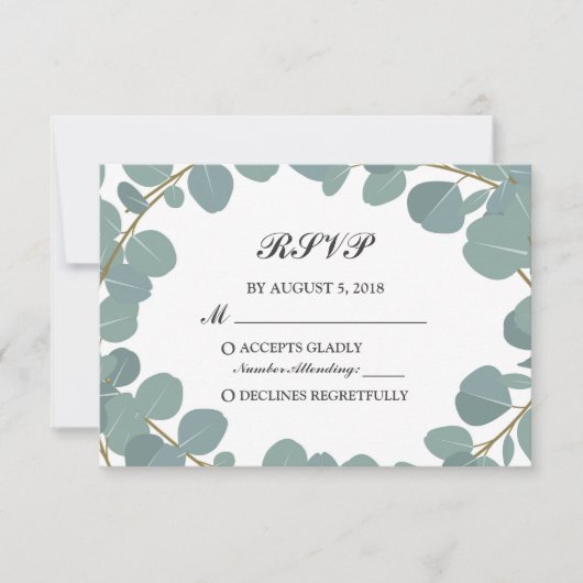 Eukalyptus Wreath Greenerenerity Wedding RSVP Resp (Vorderseite)