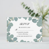 Eukalyptus Wreath Greenerenerity Wedding RSVP Resp (Stehend Vorderseite)