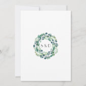 Eukalyptus Wreath Handwriting Wedding Einladung (Rückseite)