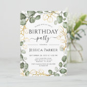 Eukalyptus Wreath Jegliche Geburtstagspartei Einladung (Stehend Vorderseite)