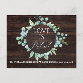 Eukalyptus Wreath-Liebe ist Patientenhochzeit Postkarte