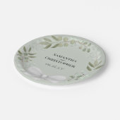 Eukalyptus Wreath Mint Green Wedding Pappteller (Schrägansicht)