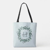 Eukalyptus-Wreath-Monogramm-Totasche Tasche (Rückseite)