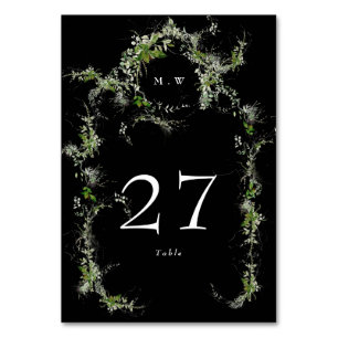 Eukalyptus Wreath Premium Black Monogram Wedding Tischnummer