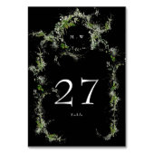 Eukalyptus Wreath Premium Black Monogram Wedding Tischnummer (Rückseite)