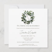 Eukalyptus Wreath Probe Abendessen Einladung (Vorderseite)