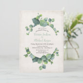Eukalyptus Wreath Probe Abendessen Einladung (Stehend Vorderseite)