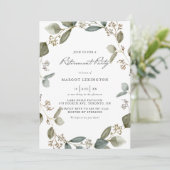 Eukalyptus Wreath Rtirement Party Einladung (Stehend Vorderseite)