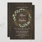 Eukalyptus Wreath Rustic Wedding Einladung (Vorne/Hinten)