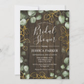 Eukalyptus Wreath Rustic Wood Brautparty Einladung (Vorderseite)