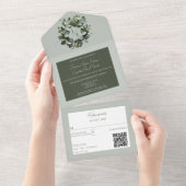 Eukalyptus Wreath Sage Green All In One Einladung (Abreißen)