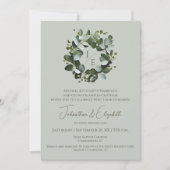 Eukalyptus Wreath | Sage Green Einladung (Vorderseite)
