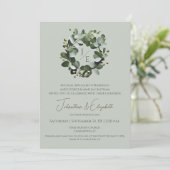 Eukalyptus Wreath | Sage Green Einladung (Stehend Vorderseite)