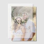 Eukalyptus Wreath Sage Green & Gold Save the Date Pergament Einladungen (Versatz (Ehepaar))