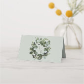Eukalyptus Wreath | Sage Green Platzkarte (Rückseite)