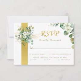 Eukalyptus Wreath Sage Green Rustic Wedding RSVP Karte