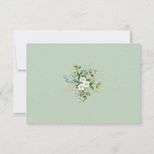 Eukalyptus Wreath Sage Green Rustic Wedding RSVP Karte (Rückseite)