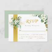 Eukalyptus Wreath Sage Green Rustic Wedding RSVP Karte (Vorne/Hinten)