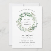 Eukalyptus Wreath Sage Green Wedding Einladung (Vorderseite)