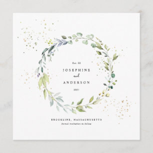 Eukalyptus Wreath Save the Date Menü Menükarte