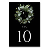 Eukalyptus Wreath | Schwarz Tischnummer (Vorderseite)